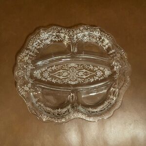 Vintage Cambridge Glass Five Part Divided Relish Dish w/ Diane Etch Pattern